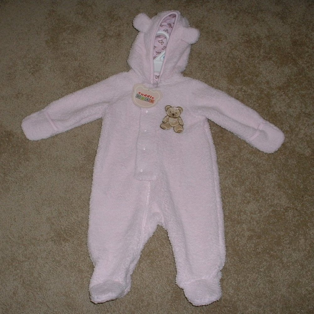 Cuddle Bear Sherpa Fleece Bear Pram Snowsuit